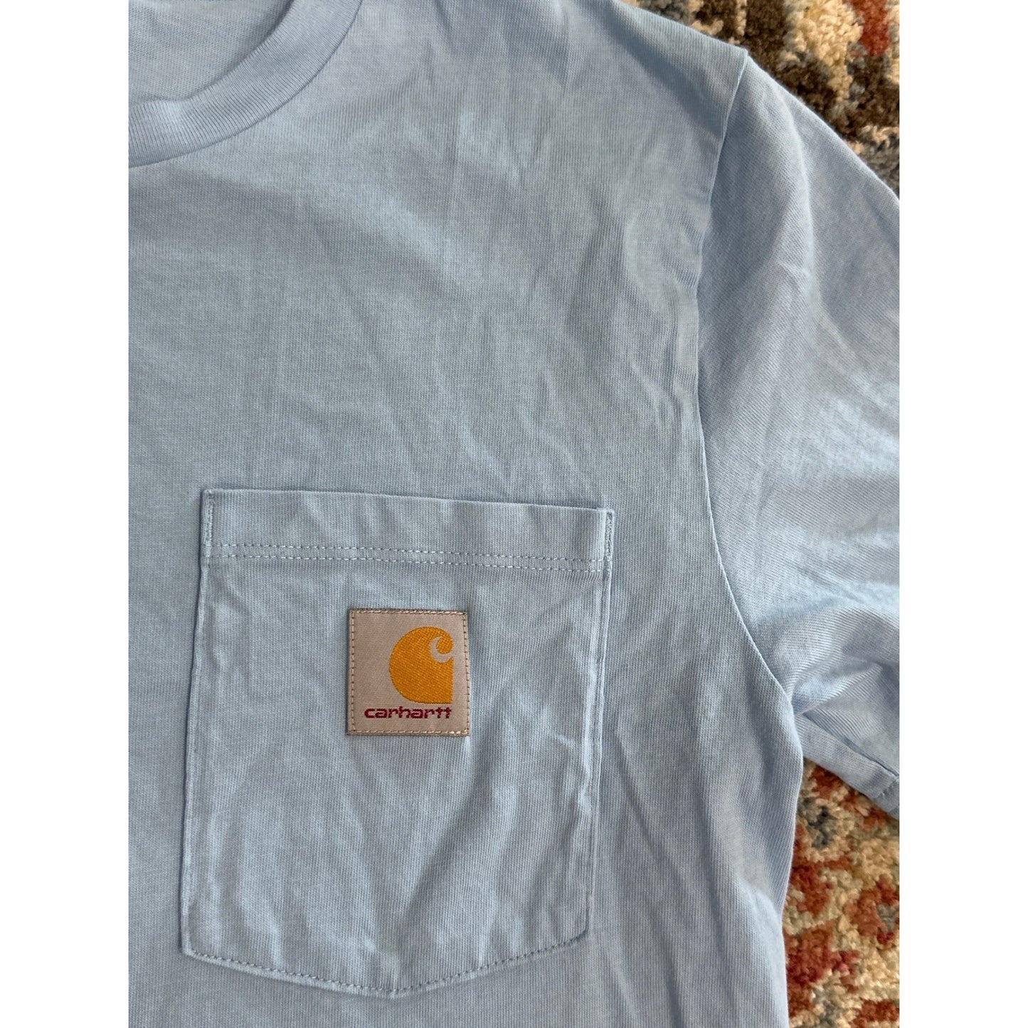 Carhartt Graphic T-Shirt Boys Large 14/16 Blue Neon Spray Logo3