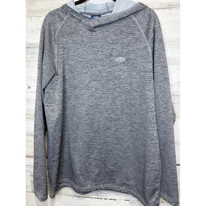 AFTCO Samurai Sun Protection Hoodie Men Large Gray Performance Fishing EUC0