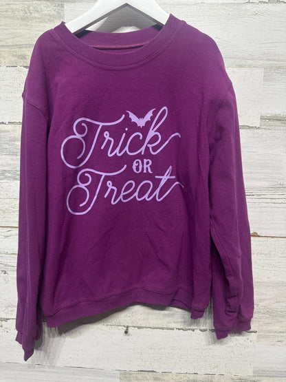 SweetHoney Sweatshirt Kids 10Y Purple Trick or Treat Halloween Graphic EUC0
