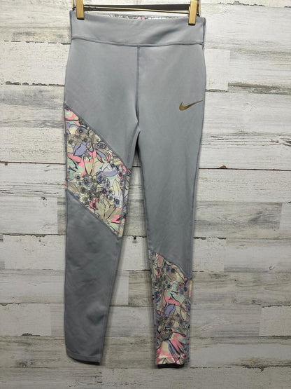 Nike Leggings Girls XL Gray Floral Dri-FIT Athletic EUC0