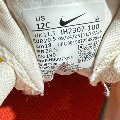 Nike Team Hustle Boys Size 12C Orange Yellow White Basketball Shoes GUC7