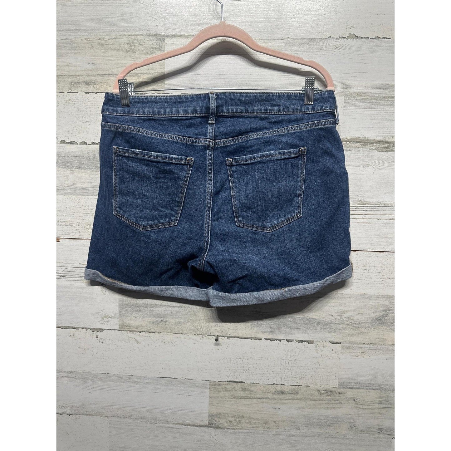 Old Navy Denim Shorts Women 10 Blue Mid Rise Cuffed Casual Classic EUC2