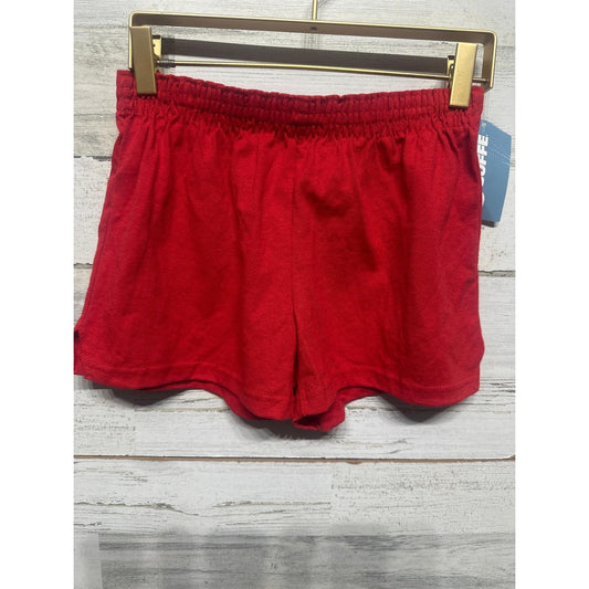 Soffe Athletic Shorts Girls XL (16) Red Low Rise Cotton Blend NWT0