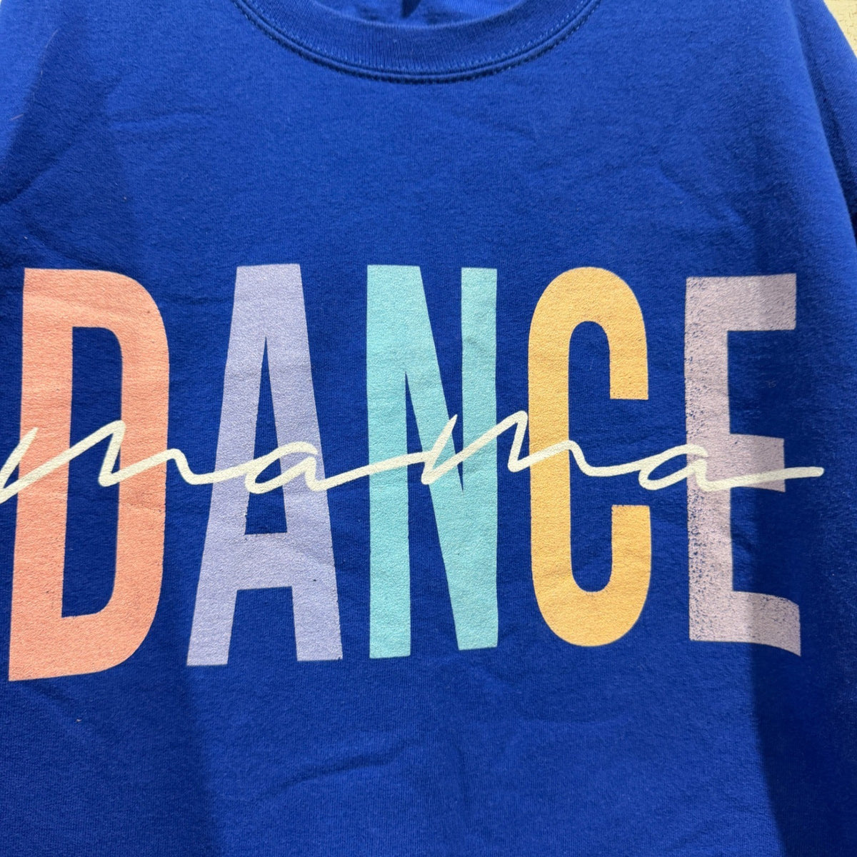 Port & Company Dance Mama Sweatshirt Women L Blue Cotton Blend Graphic EUC1