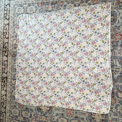 Copper Pearl Swaddle Blanket Baby White Floral Woodland Autumn EUC3