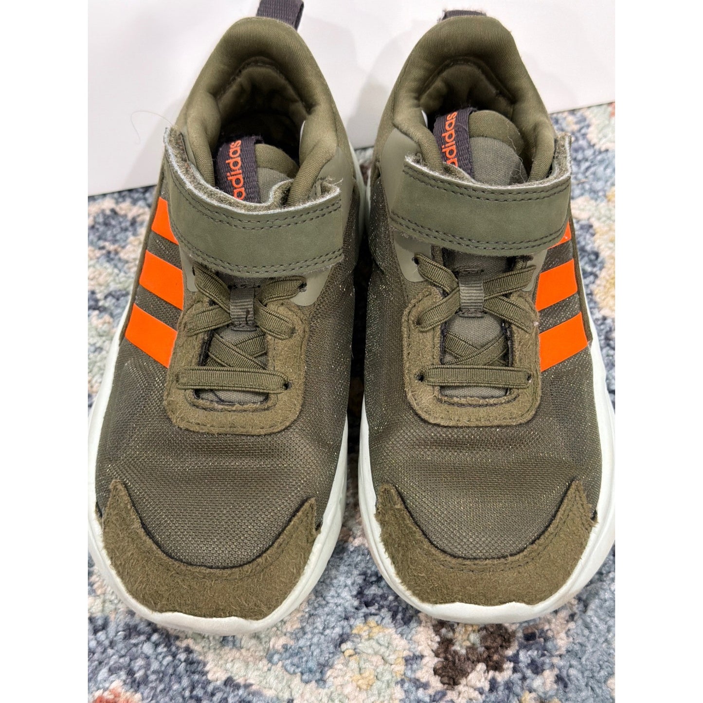 Adidas Tensaur Run 2.0 Sneakers Boys 12K Olive Green Orange Sporty5