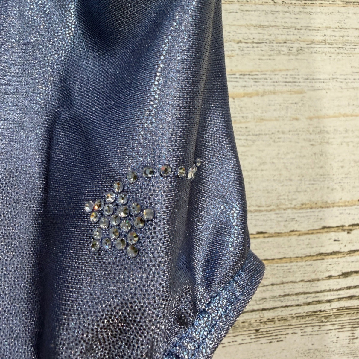 Destira Ombre Rhinestone Leotard Girls Child's Small Blue Purple Sparkle EUC3