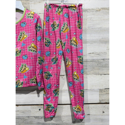 ClimateRight Star Wars Pajama Set Girls Medium Pink Grogu Baby Yoda EUC3