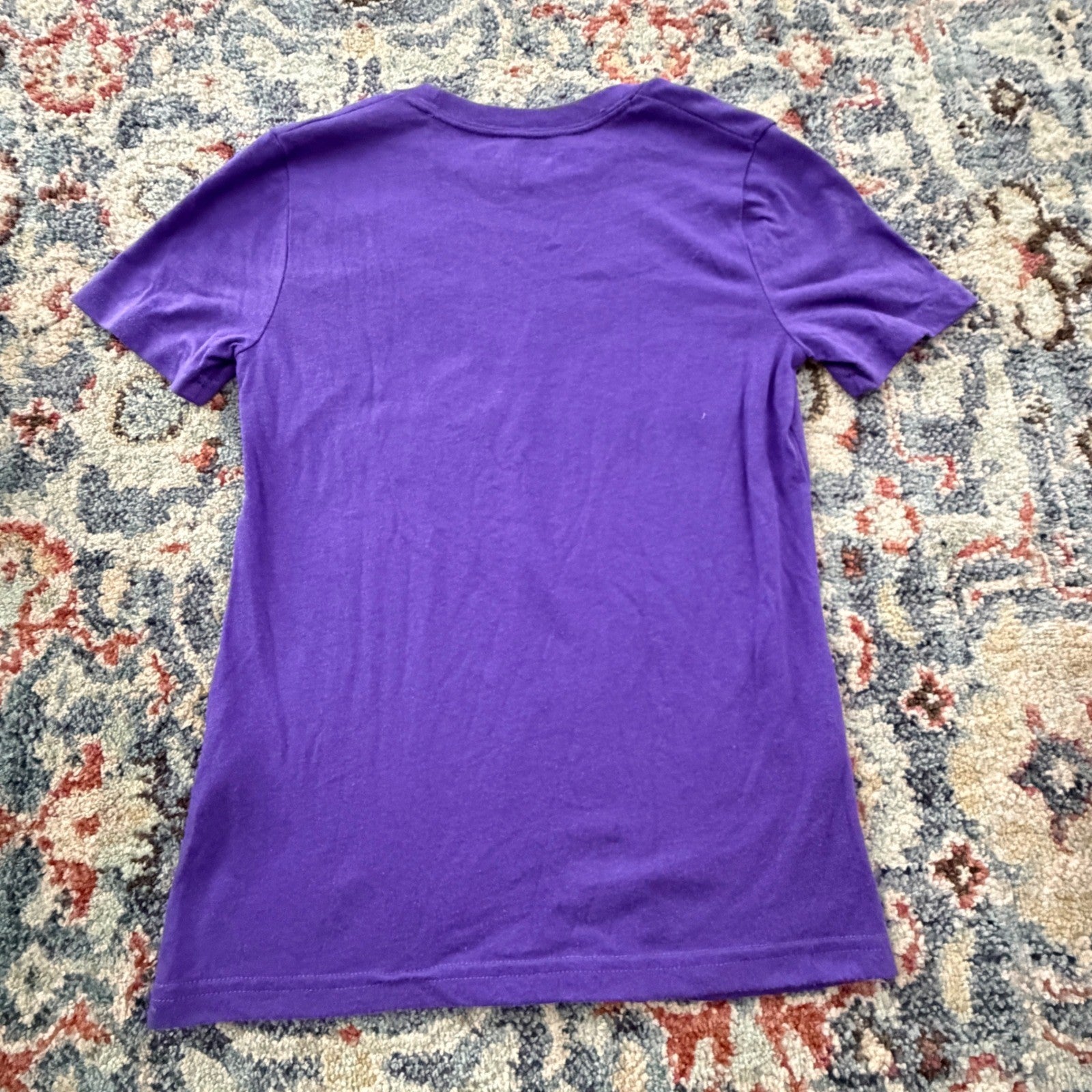 Abercrombie Kids T-Shirt Boys 7/8 Purple Logo Embroidered Preppy EUC3