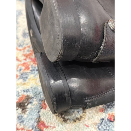 Arturo Chiang Riding Boots Women 8MW Black Leather Wide Calf Classic *Flawed6