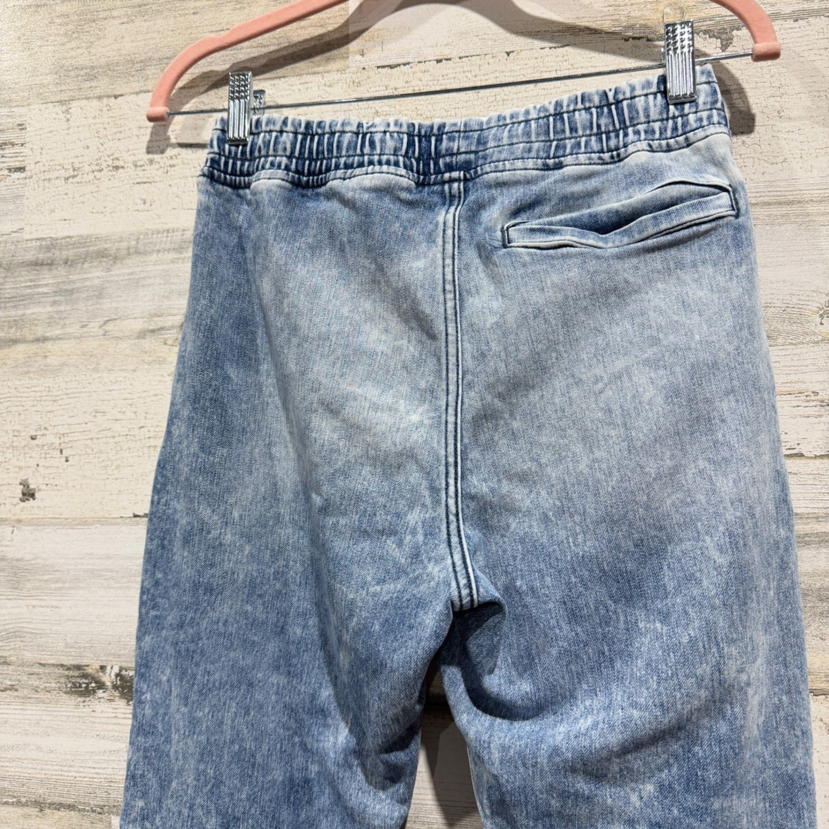 H&M Moto Jogger Denim Pants Kids 12-13Y Blue Acid Wash Cotton Blend Streetwear4