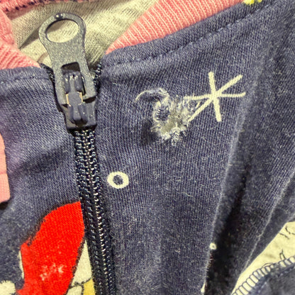 Beaufort Bonnet Company Santa Pajama Sleeper Girls 4T Navy Pima Cotton Flawed*6