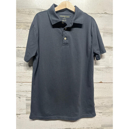 Crewcuts Polo Shirt Boys 12 Charcoal Grey Short Sleeve Cotton EUC0