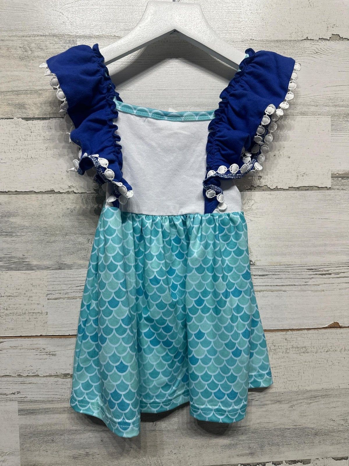 Paisley Peach Mermaid Unicorn Dress Girls 2T Blue Scale Flutter Sleeve NWT2