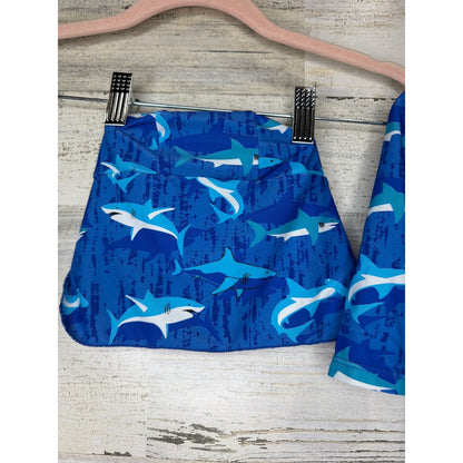 Up and Fast Swimsuit Boys 18-24M Blue Shark Rash Guard Hat Set Sharkcore EUC4