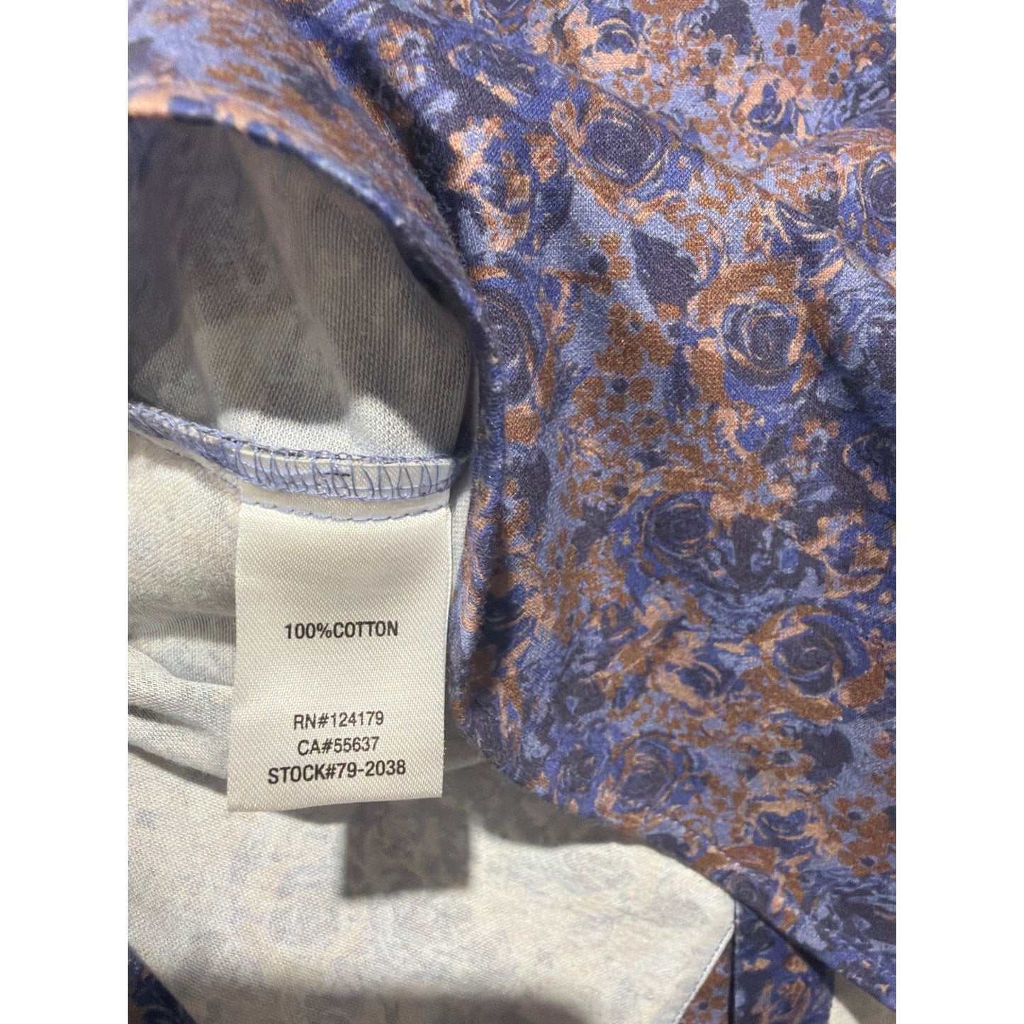 Johnston & Murphy Button Up Boys S 6-7 Purple Floral XC Flex Cotton EUC3