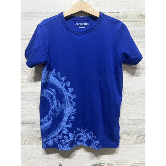 Crewcuts Graphic Tee Boys Small 6/7 Blue Gear Sprocket EUC0