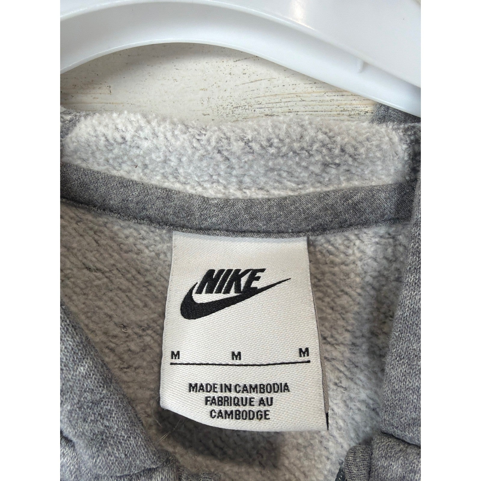 Nike Full Zip Hoodie Kids Youth Medium Gray Fleece Sportswear Athleisure EUC2
