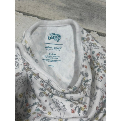 Disney Baby Aden Anais Swaddle 0-3M White Floral Princess Ariel Belle EUC1