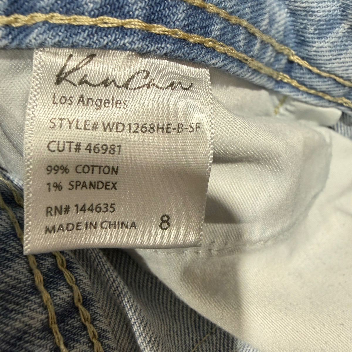 Kancan Wide Leg Crop Jeans Women Size 8 Light Wash Denim Boho Flawed*9
