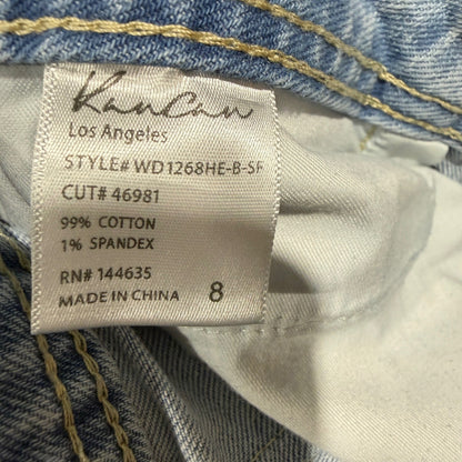 Kancan Wide Leg Crop Jeans Women Size 8 Light Wash Denim Boho Flawed*9