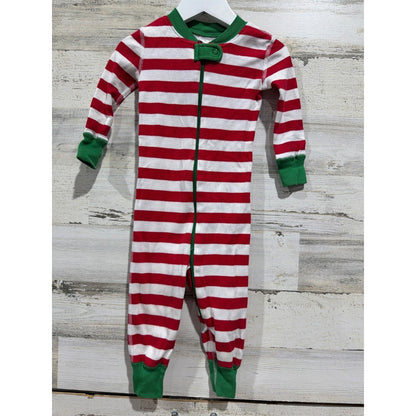 Hanna Andersson Sleeper Boys 12-18M Red White Striped Organic Cotton Holiday EUC0