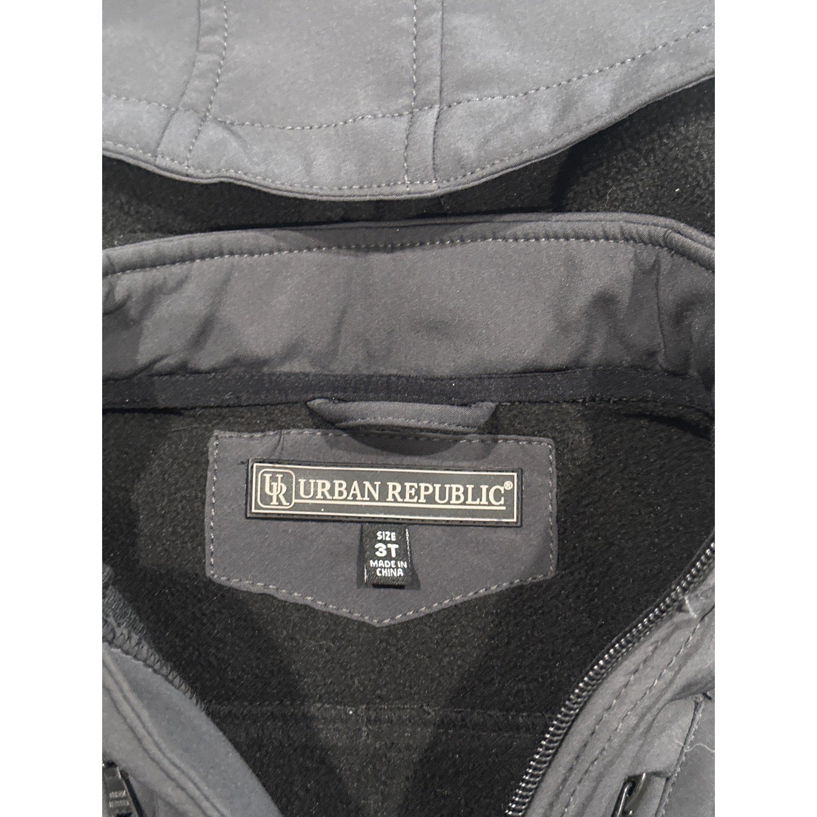 Water Resistant Urban Republic Hooded Jacket 3T Gray Fleece Lined Full Zip EUC1
