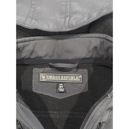 Water Resistant Urban Republic Hooded Jacket 3T Gray Fleece Lined Full Zip EUC1
