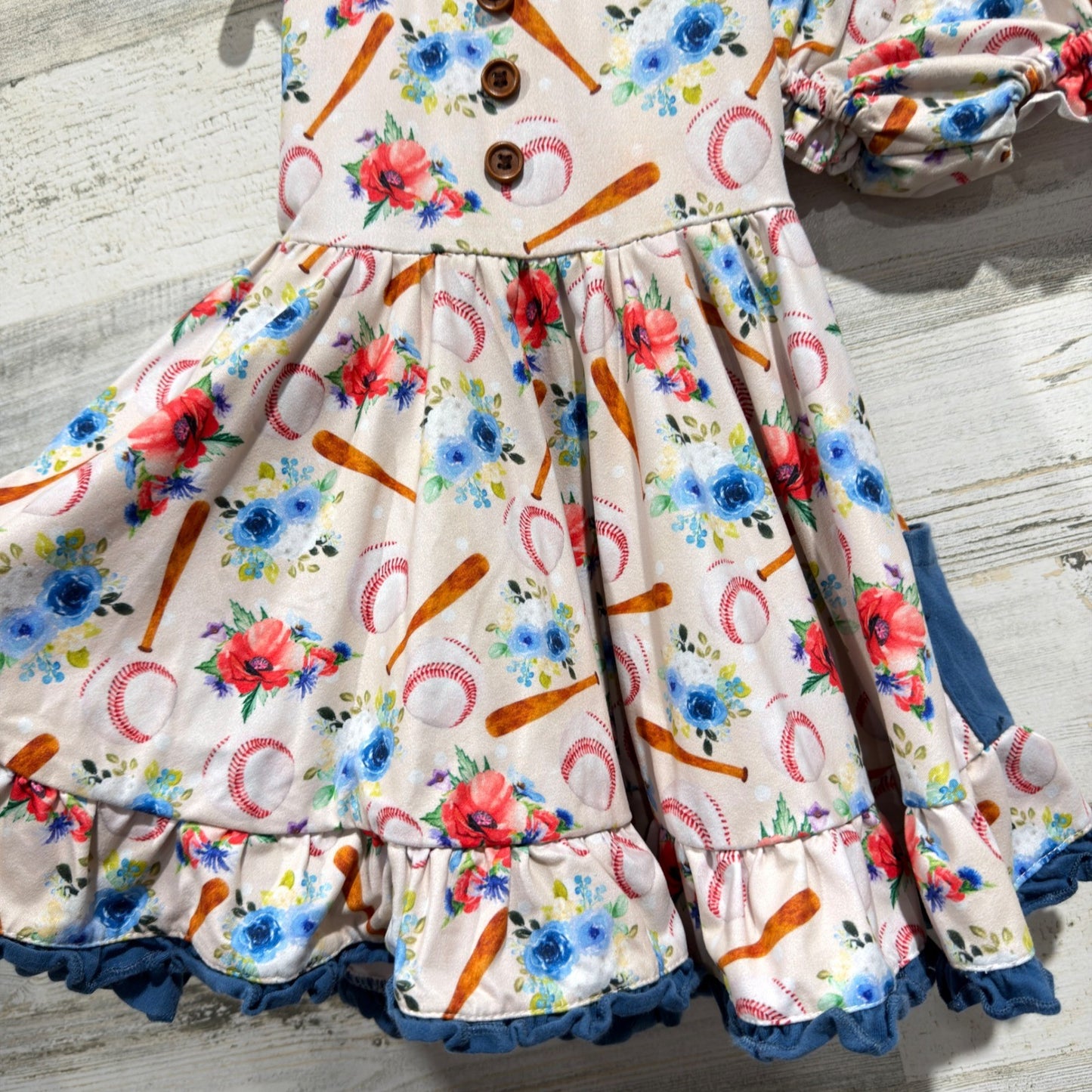 Eliza Cate and Co Dress Bloomers Girls 12-18M Baseball Floral Sporty EUC2