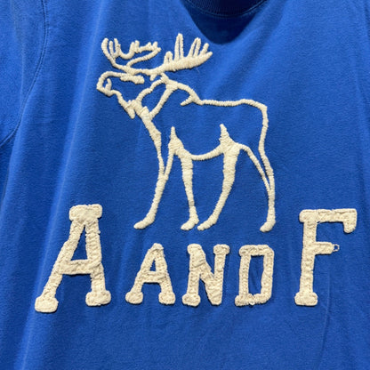 Abercrombie & Fitch Muscle Fit Logo Tee Men Large Blue Cotton Y2K Flawed*3