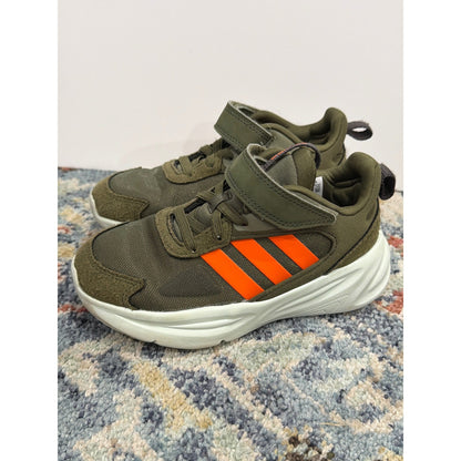 Adidas Tensaur Run 2.0 Sneakers Boys 12K Olive Green Orange Sporty0