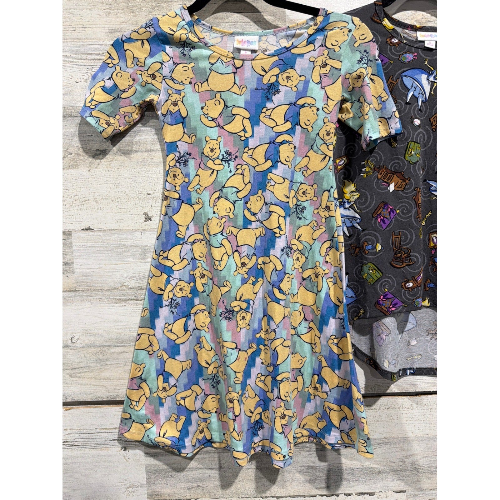 LuLaRoe Dress Tunic Girls 8 Disney Winnie The Pooh Alice Wonderland3