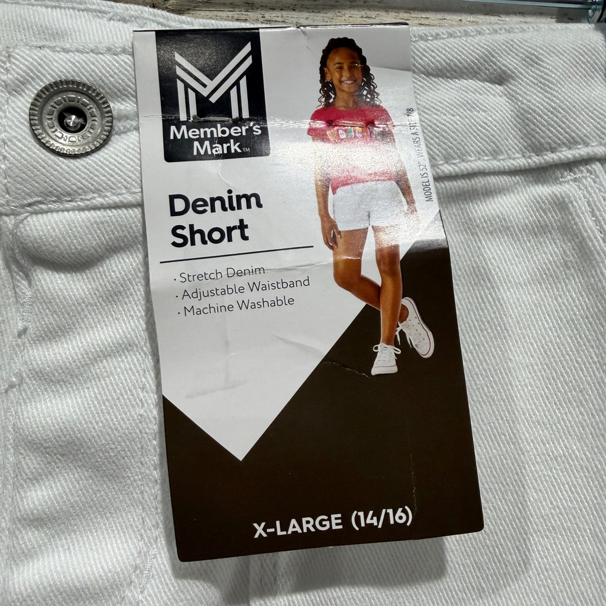 Thereabouts Member Mark Smocked Top Denim Shorts Romper Girls 14/16 XL Bundle4