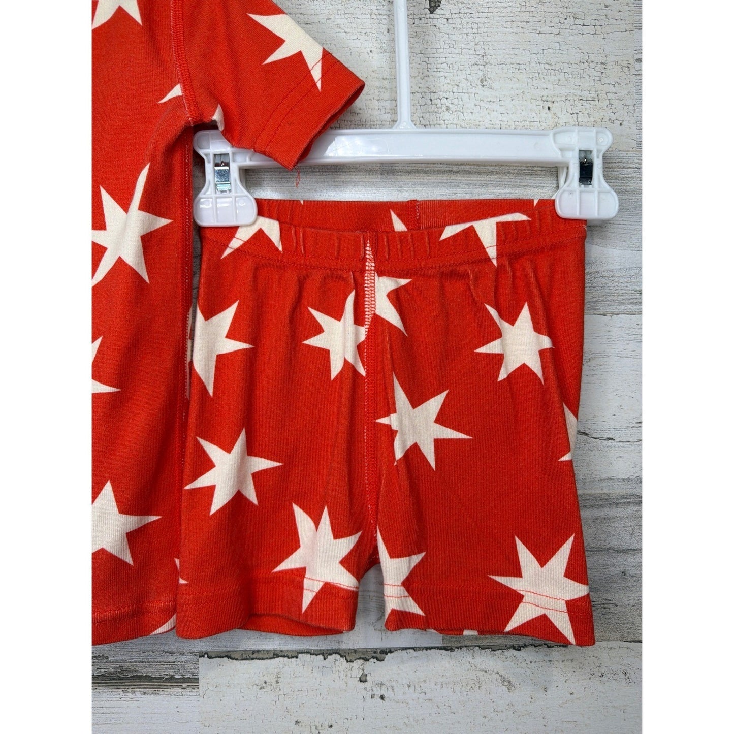 Hanna Andersson Pajama Set Boys 4 Orange Star Organic Cotton Shortie EUC2