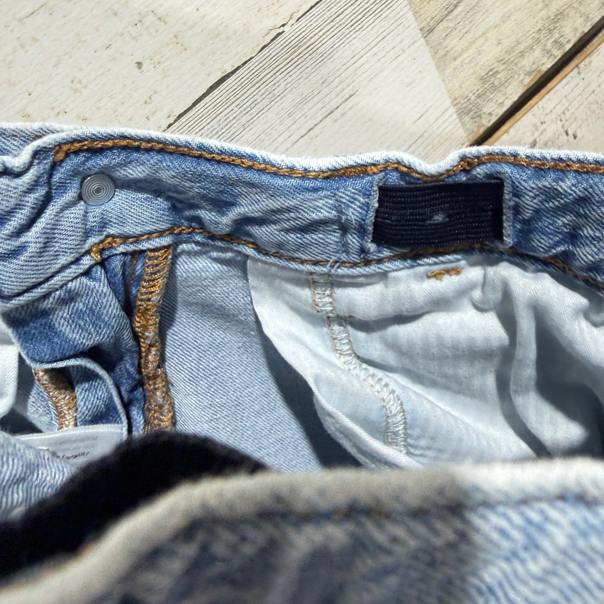 Abercrombie Kids Loose Jean Carpenter Pants Kids 9/10 Light Wash Cotton 90s5