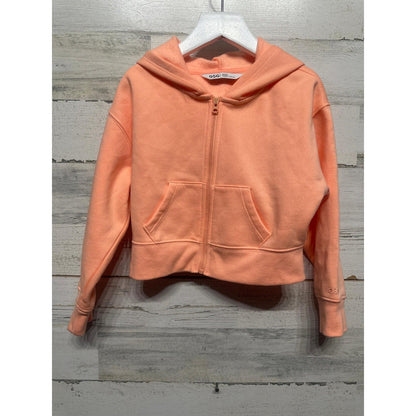 DSG Full Zip Hoodie Kids 2XS 4/5 Peach Cropped Fleece Sweatshirt EUC0