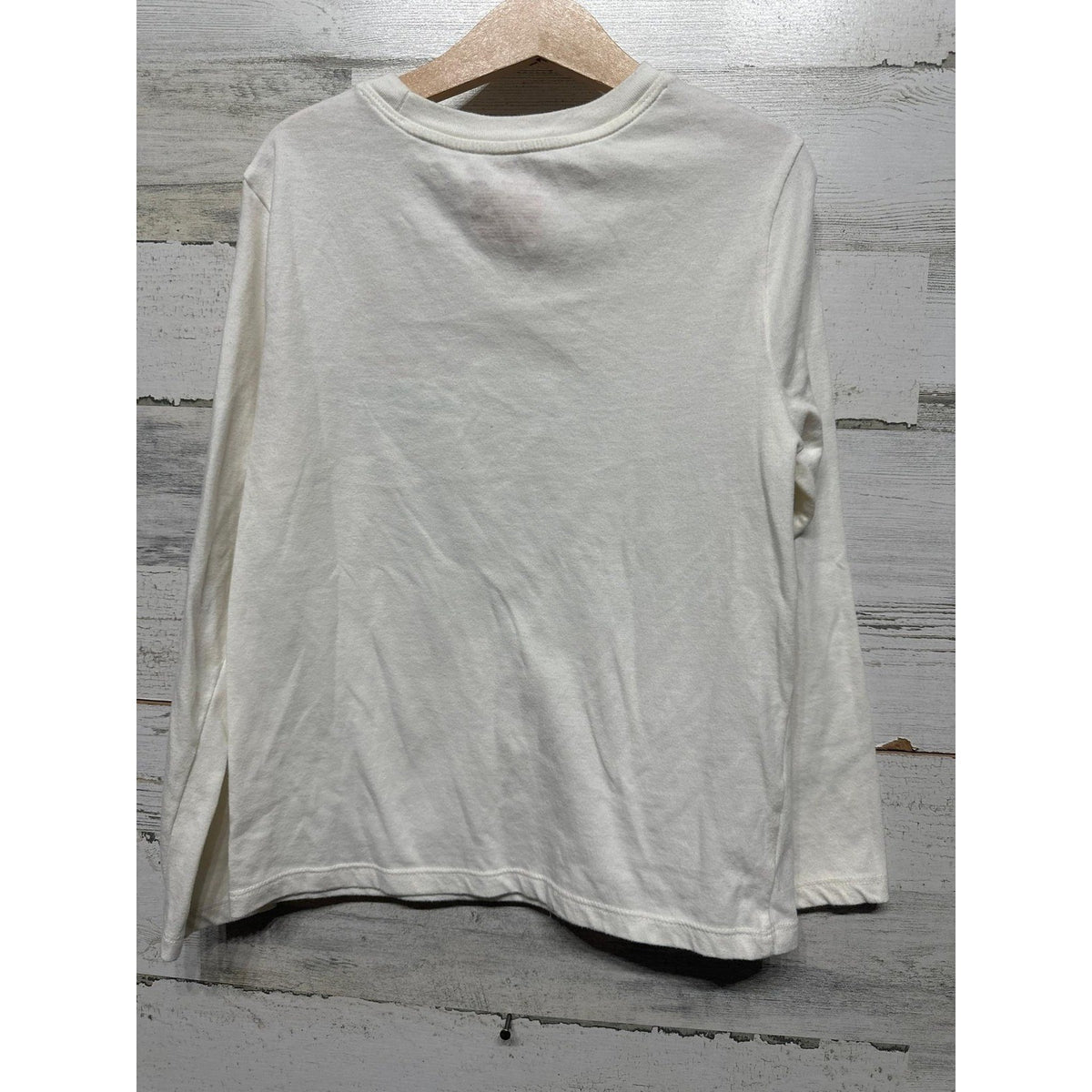 Cat and Jack Long Sleeve T-Shirt Boys 6/7 White Nice List Graphic2