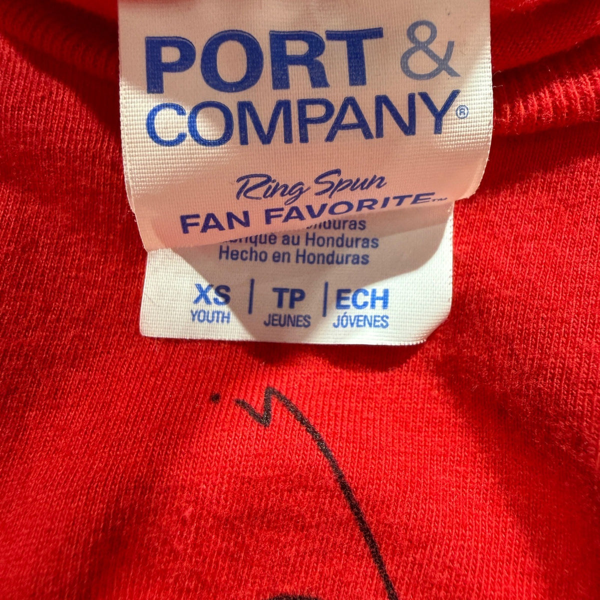 Port & Company Cindy Lou Who Graphic Tee Girls XS Red Cotton Holiday EUC3