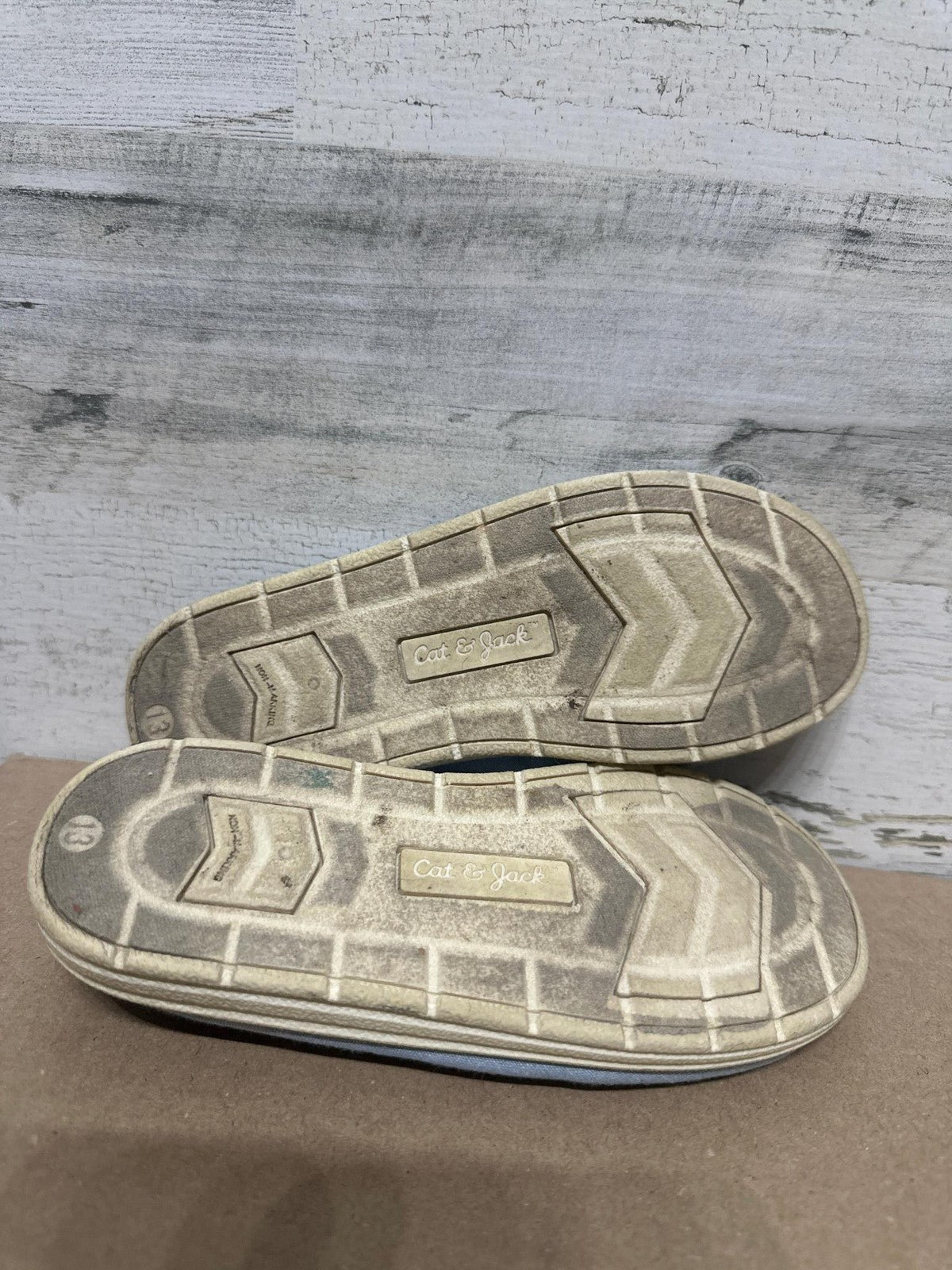 Cat & Jack Boat Shoes Boys 13 Light Blue Canvas Slip On GUC3