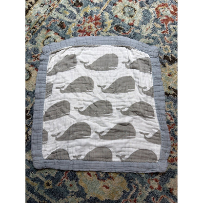 Milkbarn Lovey Kids Grey Whale Print Muslin Soft EUC0