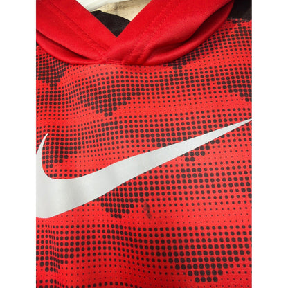 Nike Pullover Hoodie Boys 6 Red Black Graphic Therma-FIT Sportswear GUC*6