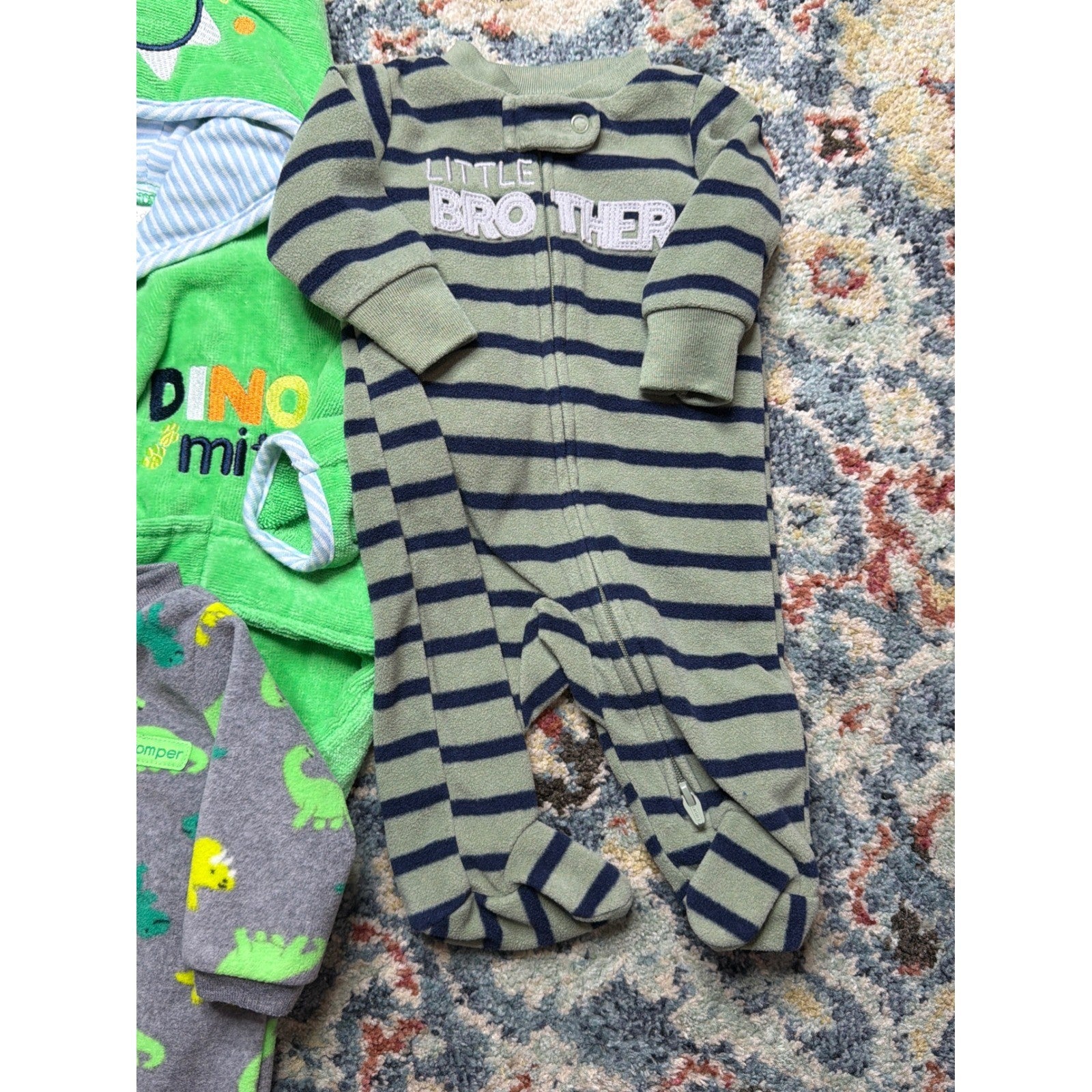 Little Brother Dinosaur Bundle Boys 0-9m Robe NB Sleepers Swaddle Blanket2