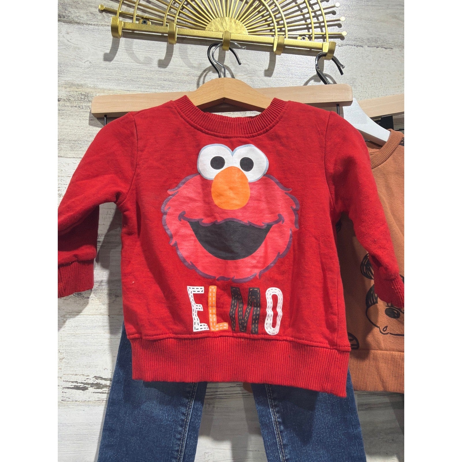 Mickey Elmo Spiderman Old Navy Boys 18-24M Sweatshirt Jeans Bundle Characters3