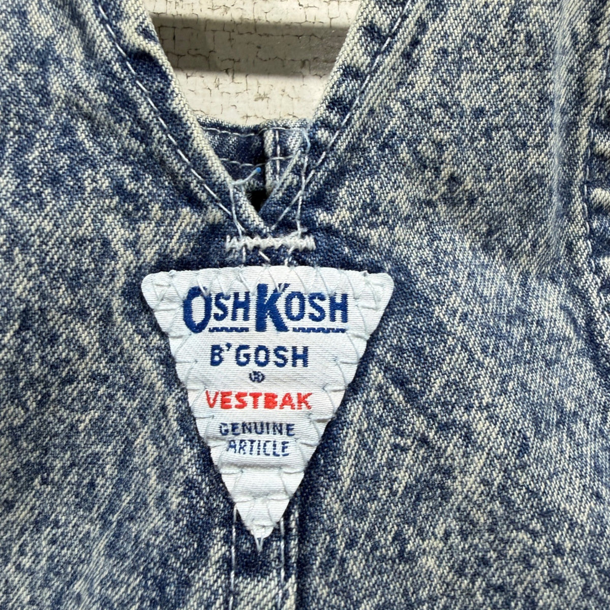 Vintage OshKosh B'gosh Vestbak Shortalls Kids 3T Blue Acid Wash Denim7