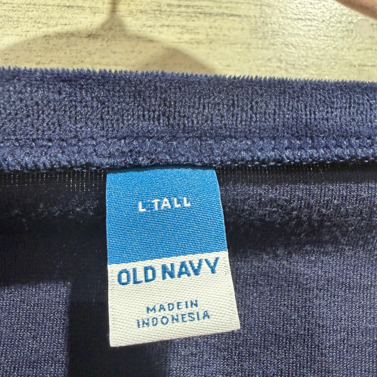 Old Navy Velour Lounge Set Women L/M Tall Navy Blue Velvet Pajamas Y2K Style1