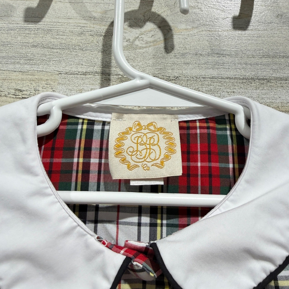 The Beaufort Bonnet Company Dress Girls 7 Red Plaid Holiday Classic EUC2