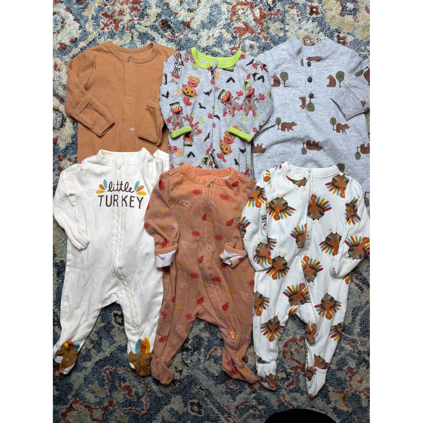Old Navy Carter's Sleepers Rompers 6 Pieces Boys 0-3M Fall Halloween Bundle0