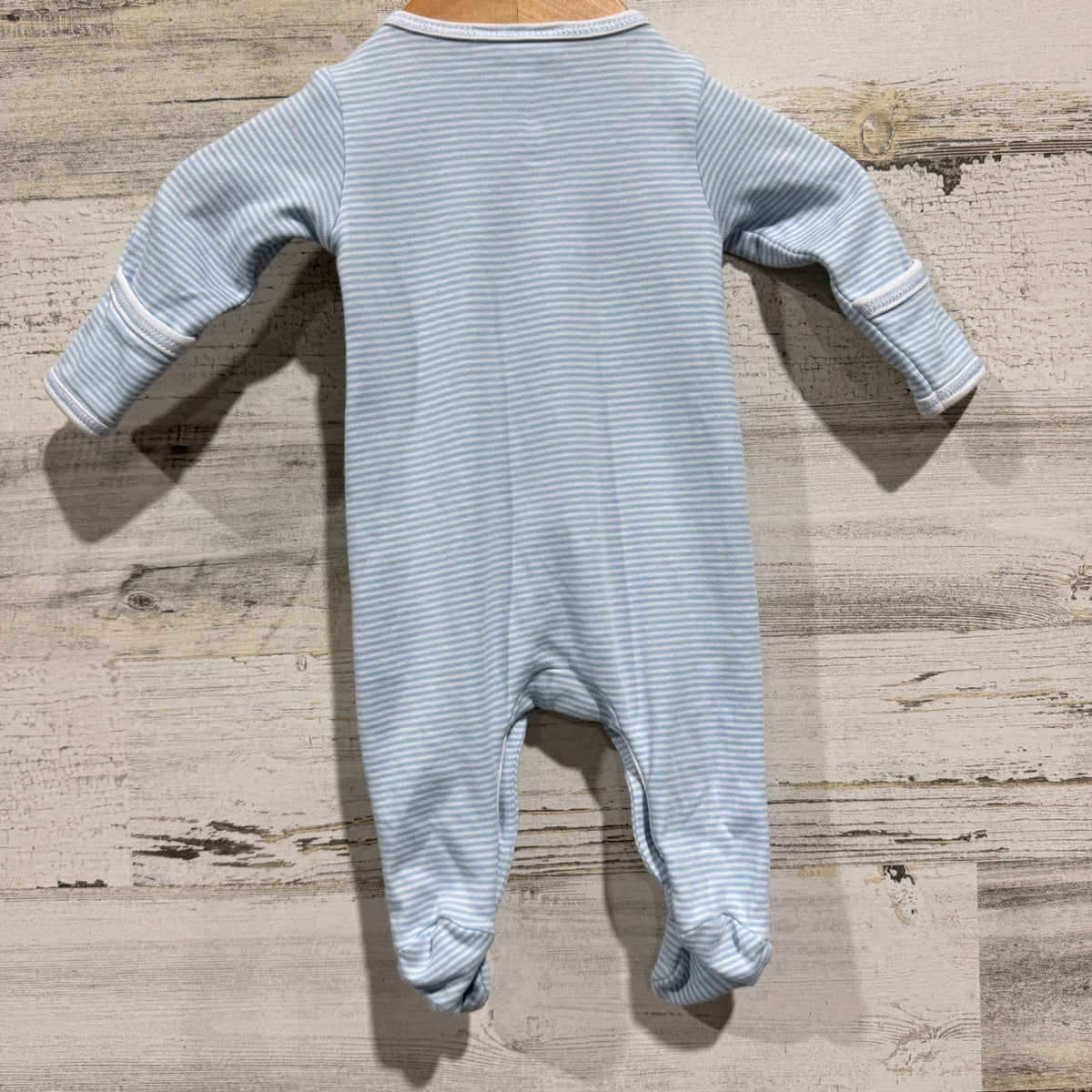 Magnolia Baby Striped Footie Pajamas Boys Pre Blue Pima Cotton Classic Flawed*2
