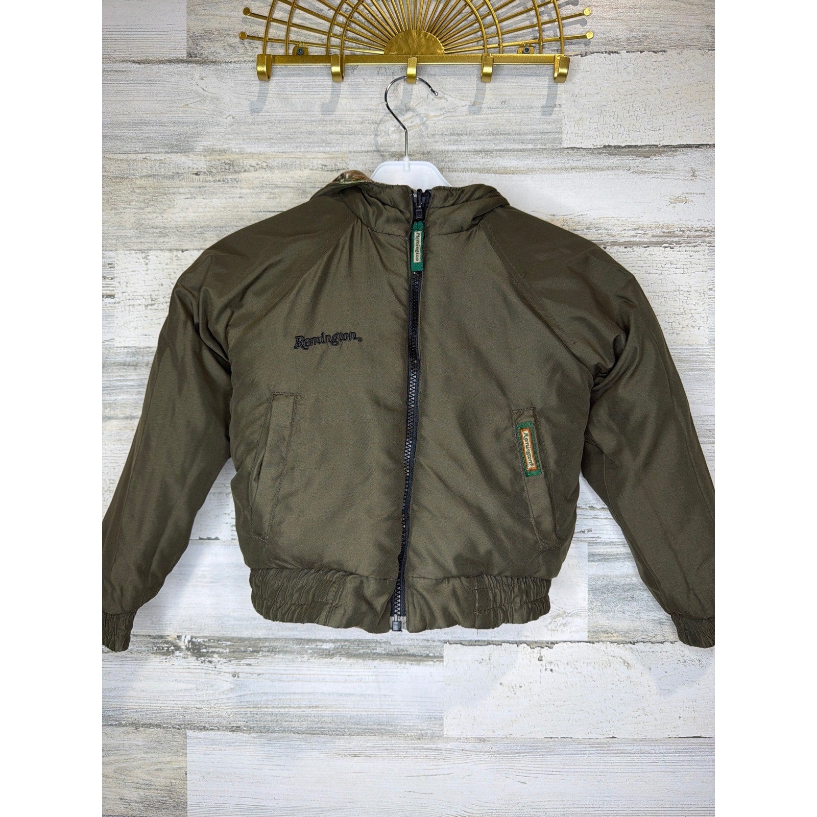 Remington Reversible Jacket Boys 4/5 Camo Real Tree Insulated Gorpcore EUC6