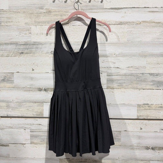 Athletic Pleated Tennis Dress Women L Black Activewear Sporty Preppy EUC0